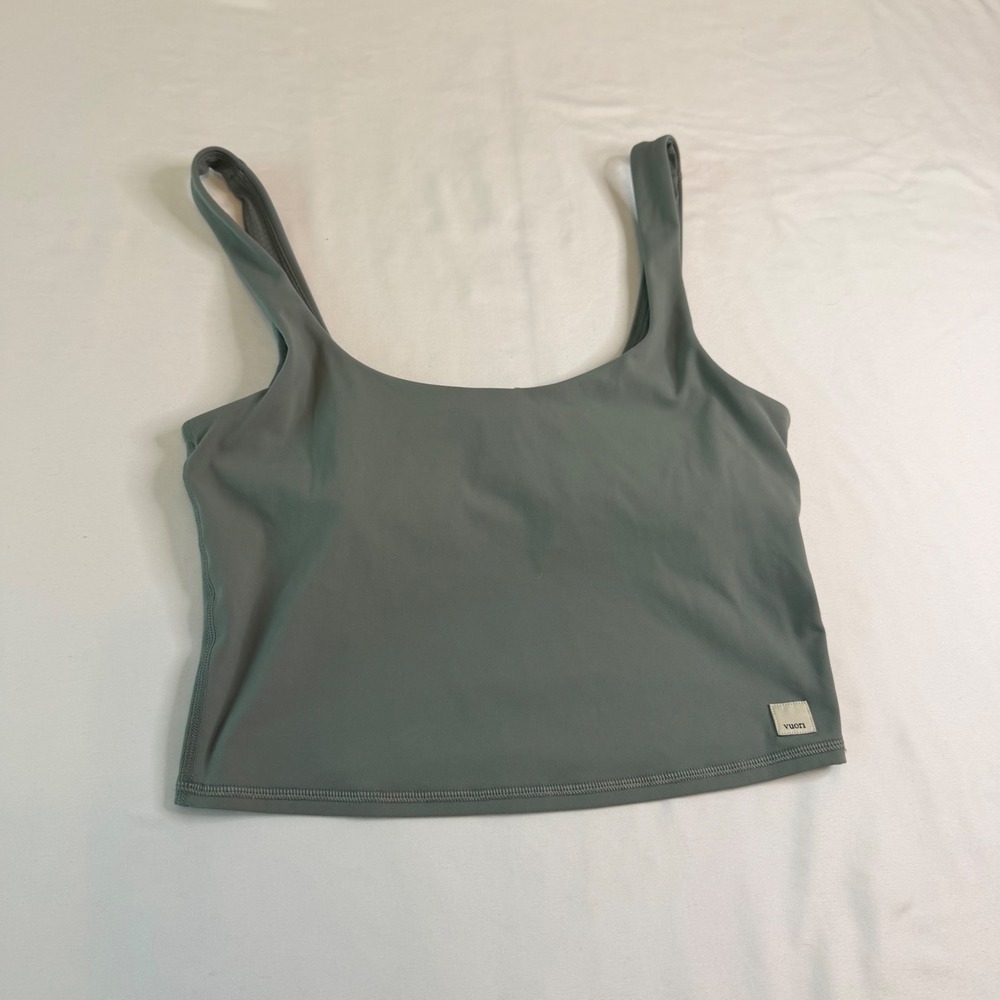 Vuori Elevate Square Neck Tank Top Sage Green Built-in Bra VW1027 Small